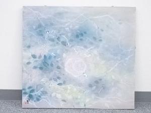 松尾冬青筆　「薔」　肉筆キャンバス